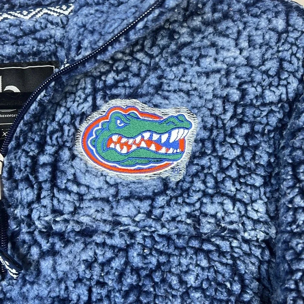 Boxercraft Florida Gator Sherpa Pullover Quarter-Zip Sweatshirt - Blue - XS - Picture 4 of 10